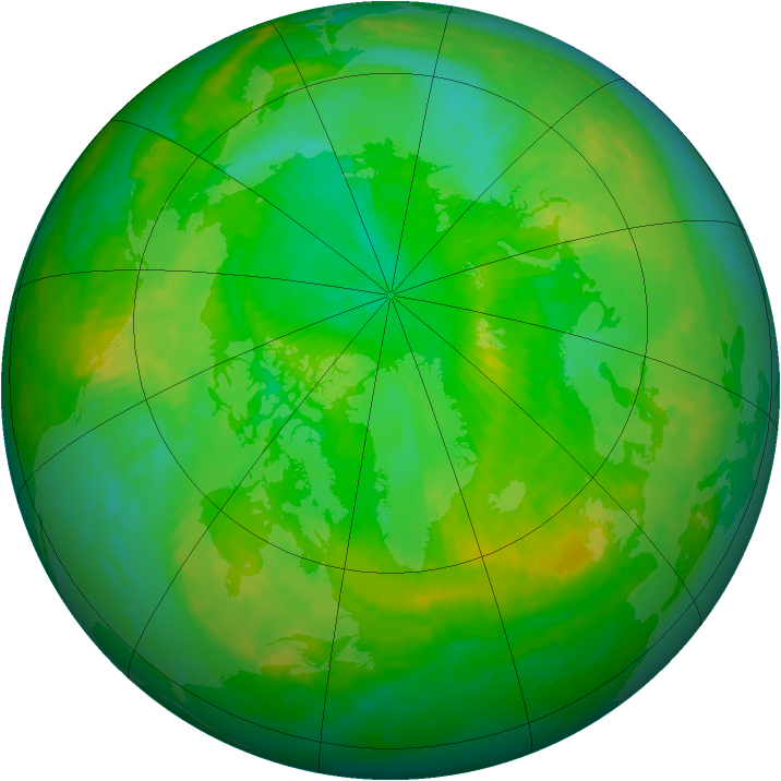 Arctic ozone map for 10 July 2001